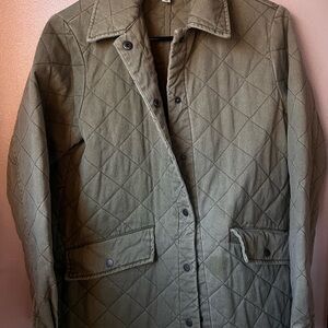 Olive Quilted Anthropology Joie Coat - XS